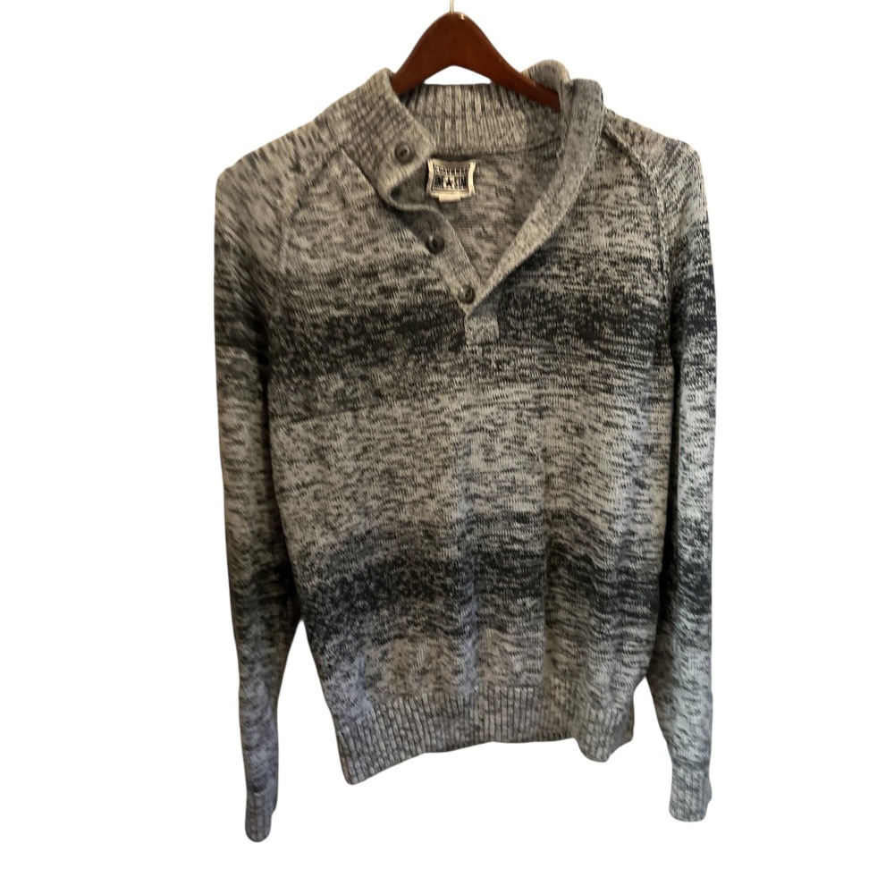 Converse One Star Men's Knit‎ Sweater Pullover Shawl Collar Marled Gray Size M